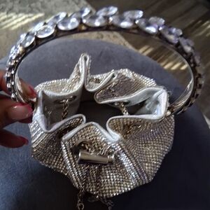 Glamorous Silver Crystal Mini Bag
